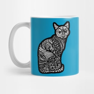 Beautiful Cat - zen doodle style Mug